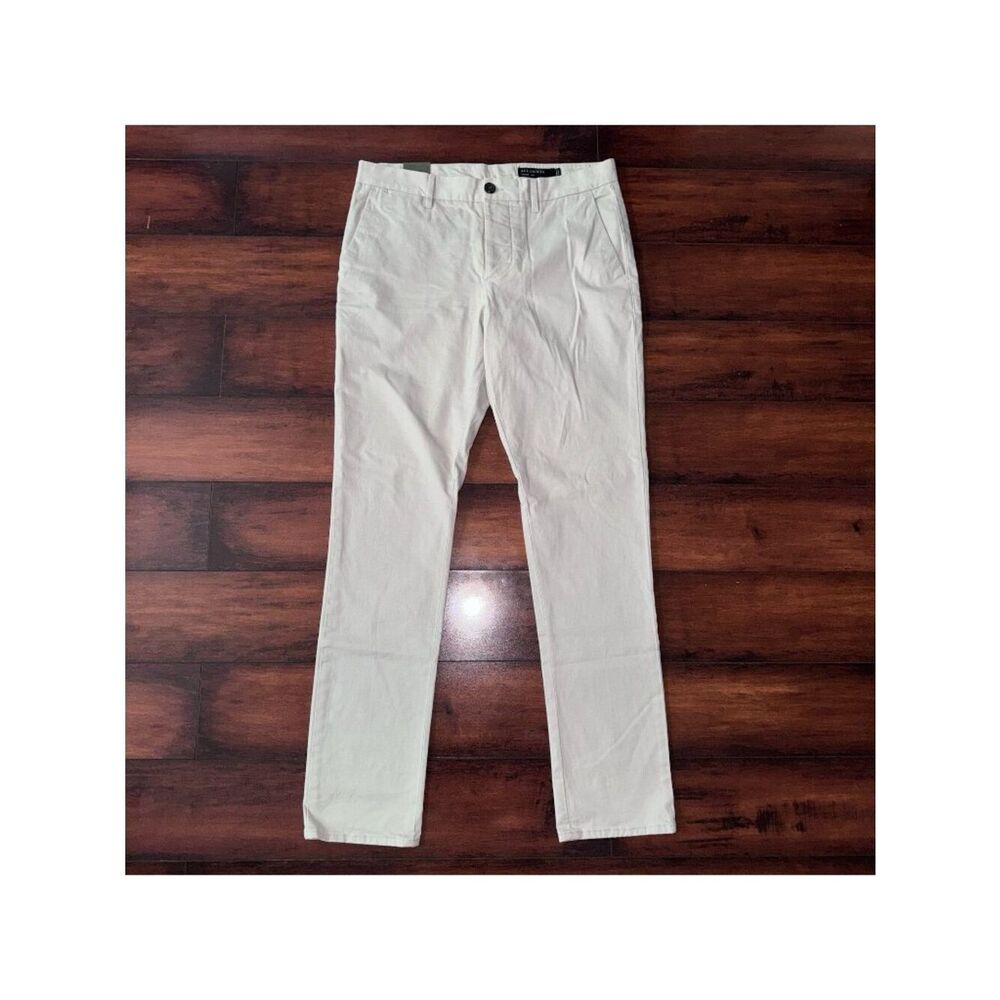 NWT AllSaints Park Chino Skinny Beige Long Pants Mens Size 32x31 FLAW